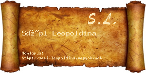 Sápi Leopoldina névjegykártya